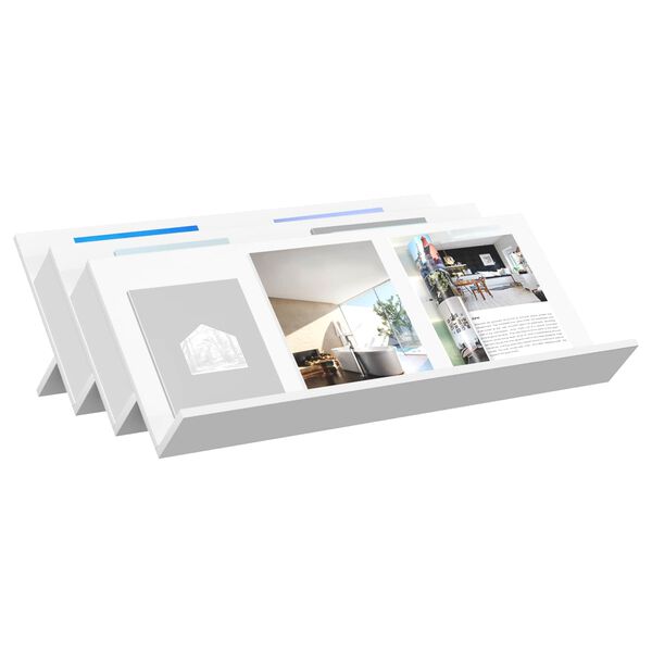 vidaXL Magasinreol med hylle Hvit 90 x 53 x 28,5 cm Konstruert tre