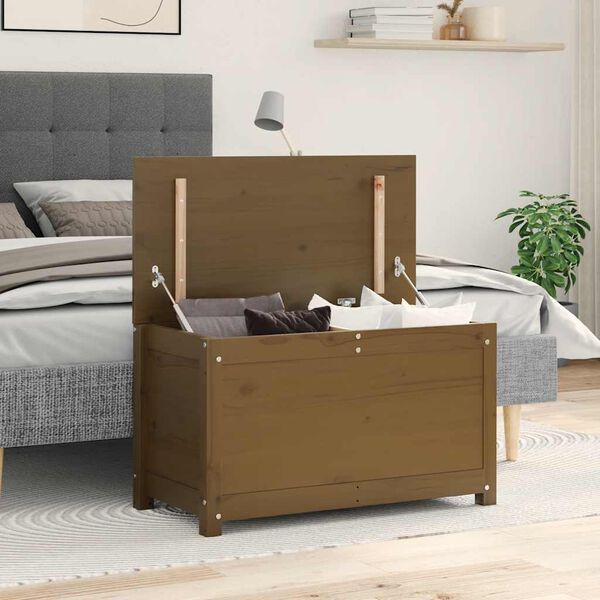 vidaXL Putekasse honningbrun 80x40x45,5 cm heltre furu