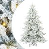 vidaXL Kunstig sammensatt juletre med 300 LED Hvit 210 cm PVC og st&aring;l