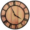vidaXL Veggklokke 39 cm brun og svart MDF og jern