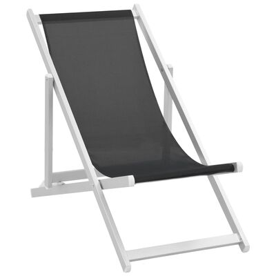 vidaXL Sammenleggbare strandstoler 2 stk aluminium og textilene svart