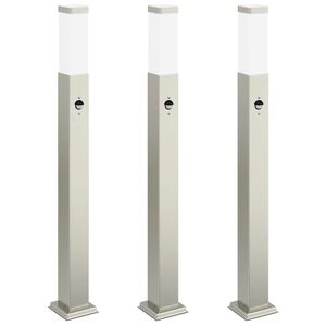 vidaXL Pullertlys med sensor 3 stk 80 cm rustfritt st&aring;l IP44