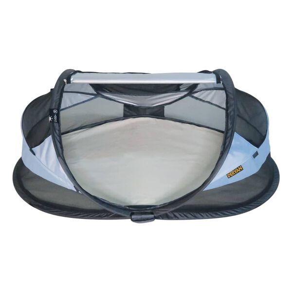 DERYAN Popup-reiseseng Baby Luxe med myggnett blå