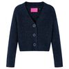 Cardigan for barn strikket marinebl&aring; 128
