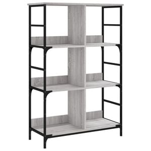 vidaXL Bokhylle gr&aring; sonoma 78,5x33x117,5 cm konstruert tre