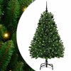 vidaXL Kunstig juletre 150 cm 150 LED-lys Varmhvit PVC og st&aring;l Gr&oslash;nn