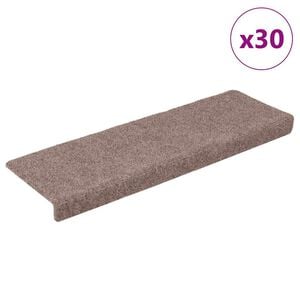vidaXL Trappematter selvklebende 30 stk 65x21x4 cm lysebrun rektangul&aelig;r kant