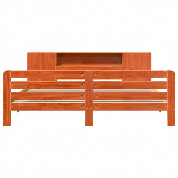 vidaXL Sengeramme uten madrass voksbrun 180x200 cm heltre furu