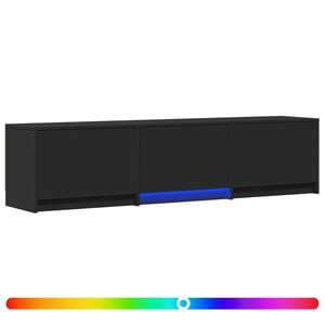 vidaXL TV-benk med LED med LED Svart 165 x 34 x 40 cm Konstruert tre