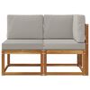 vidaXL Utend&oslash;rs midtbord og hj&oslash;rnesofa 2 Stk Naturlig og Lys Gr&aring;