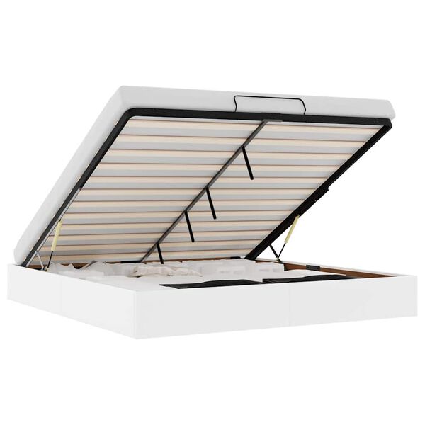 vidaXL Ottoman sengeramme uten madrass hvit Super King kunstskinn