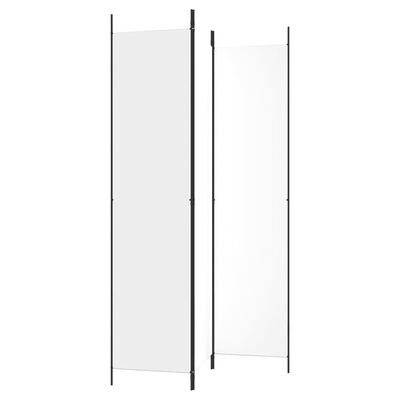 vidaXL Romdeler 3 paneler hvit 150x220 cm stoff