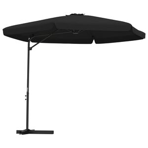 vidaXL Parasoll med st&aring;lstang 300 cm svart