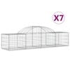 vidaXL Gabionkurver buede 7 stk 200x50x40/60 cm galvanisert jern