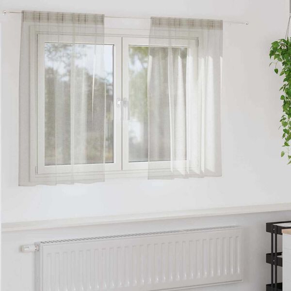 vidaXL Voile Gardin med gardiner 2 pcs Krem 140 x 140 cm Polyester