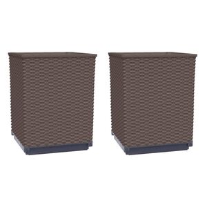 vidaXL Plantekasser 2 stk brun 30x30x37 cm polypropylen