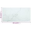 vidaXL Bordplate hvit 100x50 cm 6 mm herdet glass med marmor design