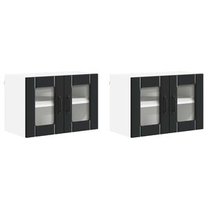 vidaXL Oppvaskmaskin-panel Lucca 2 pcs Svart 60 x 31 x 40 cm