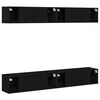 vidaXL TV-benksett 4 pcs Svart Eik 100 x 30 x 30 cm Konstruert tre