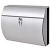 vidaXL Rustfritt St&aring;l Postkasse 37,5 x 13 x 31 cm