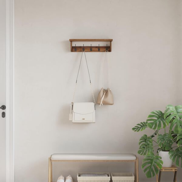 vidaXL Henger Brun 50 x 10 x 14 cm Massiv Mahogni Tre