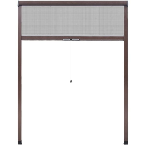 Rullende insektnetting for vinduer 140 x 170 cm brun