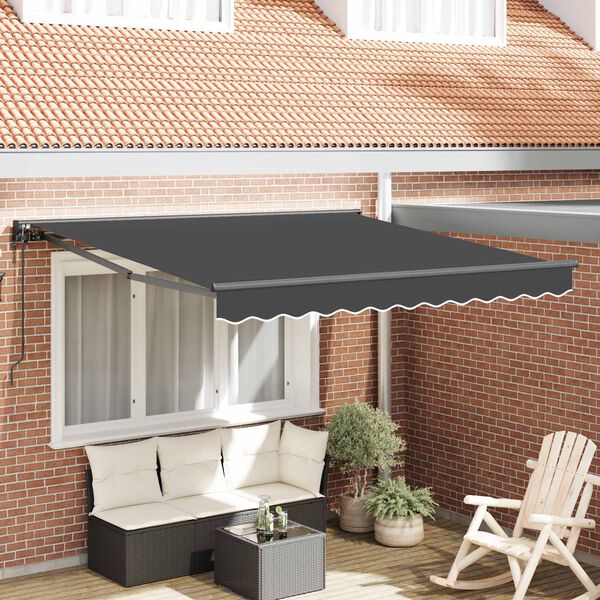 vidaXL Innvendbar Markise Antrasitt 300 x 250 cm Aluminium og stoff