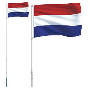 vidaXL Nederlandsk flagg og stang 5,5 m aluminium