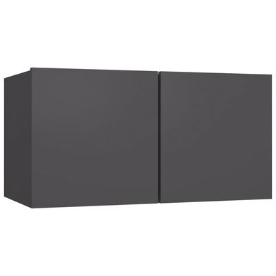 vidaXL TV-benker 4 stk grå 60x30x30 cm sponplate