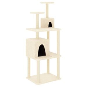 vidaXL Kattetre med klorestolper i sisal kremhvit 167 cm