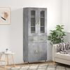 vidaXL Highboard betonggr&aring; 69,5x34x180 cm konstruert tre