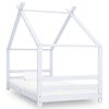 vidaXL Sengeramme for barn heltre furu hvit 90x200 cm
