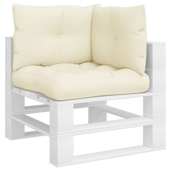 vidaXL Palleputer 3 stk kremhvit stoff