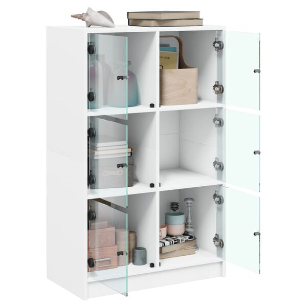 vidaXL Highboard med d&oslash;rer hvit 68x37x109 cm konstruert tre