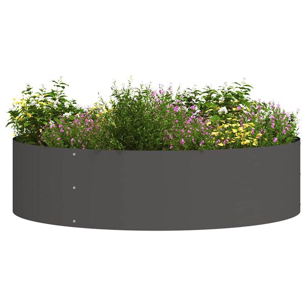 vidaXL Plante ring Svart 80 x 80 x 12 cm Kaldvalsest&aring;l