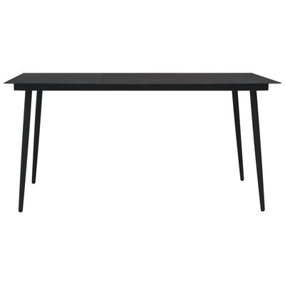 vidaXL Hagebord svart 190x90x74 cm stål og glass