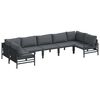 vidaXL Hagesofa Set 7 stk. Svart St&aring;l