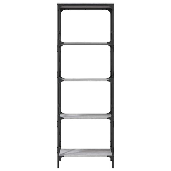 vidaXL Bokhylle 5 etasjer grå sonoma 59x35x171 cm konstruert tre