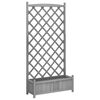 vidaXL Plantekasse med espalier gr&aring; 90x35x180 cm heltre gran