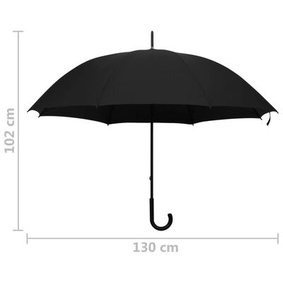 vidaXL Paraply svart 130 cm