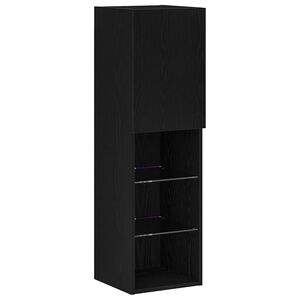 vidaXL TV-benksett 30,5 x 30 x 102 cm Svart Eik Konstruert tre