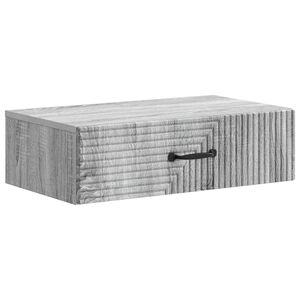 vidaXL Vegghengt Sidebord Gr&aring; sonoma 59 x 34,5 x 17 cm Konstruert tre