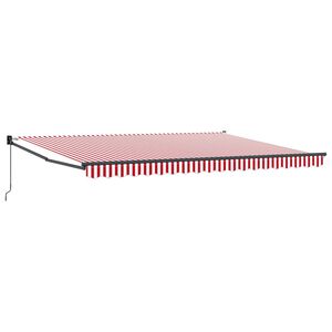 vidaXL Uttrekkbar markise R&oslash;d og Hvit 450 x 300 x 165 cm