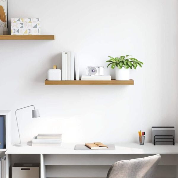 vidaXL Vegghylle Veggmontert Brun 90 x 23,5 x 4 cm Konstruert tre