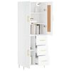 vidaXL Highboard hvit 69,5x34x180 cm konstruert tre
