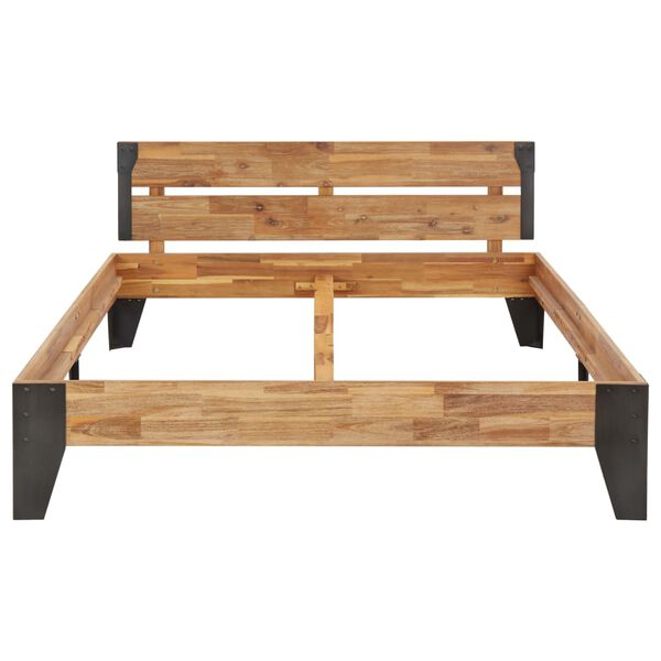 vidaXL Sengeramme med b&oslash;rstet finish heltre akasie 160x200 cm