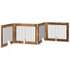 vidaXL Foldbar hundegitter med stativer 4 stk. Gammelt tre 401 cm