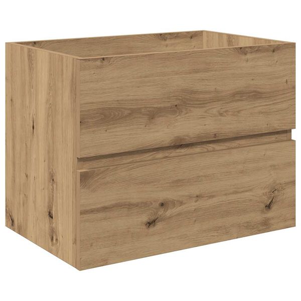 vidaXL Vaskskap med innebygd vask og kran artisan eik