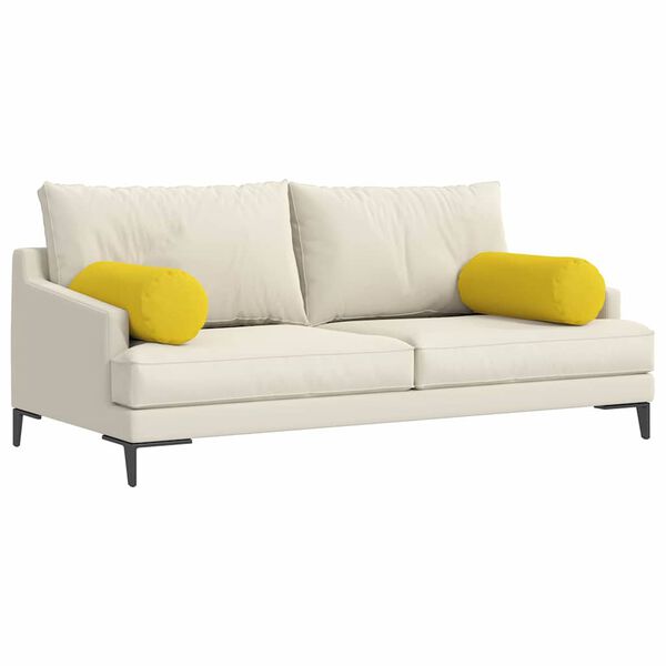 vidaXL Bolster puter 2 pcs Lys Gul Ø 25 x 70 cm stoff