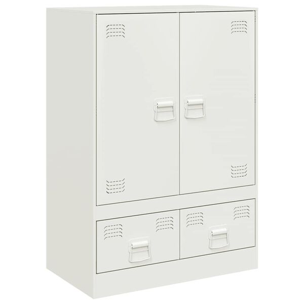 vidaXL Highboard hvit 67x39x95 cm st&aring;l